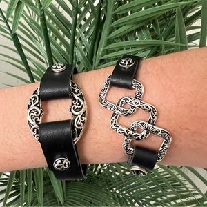 MULTI Options | Faux Black Leather Bracelet